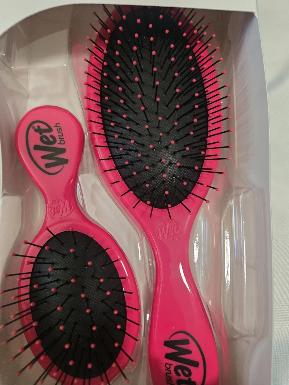 Wet Brush Detangling Duo Hair Brushes - Hot Pink